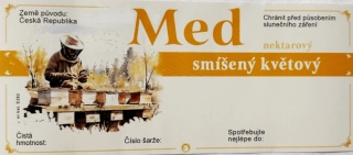 Etiketa na med samolepící - SMÍŠENÝ KVĚTOVÝ MED