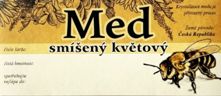 Etiketa na med samolepící - KVĚTOVÝ MED VČELA