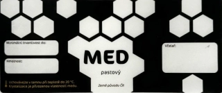 Etiketa na med samolepící - PASTOVÝ TMAVÝ