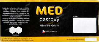 Etiketa na med samolepící - PASTOVÝ černý