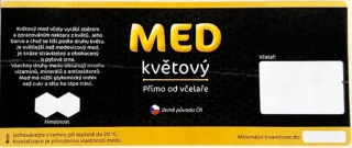 Etiketa na med samolepící - KVĚTOVÝ černý